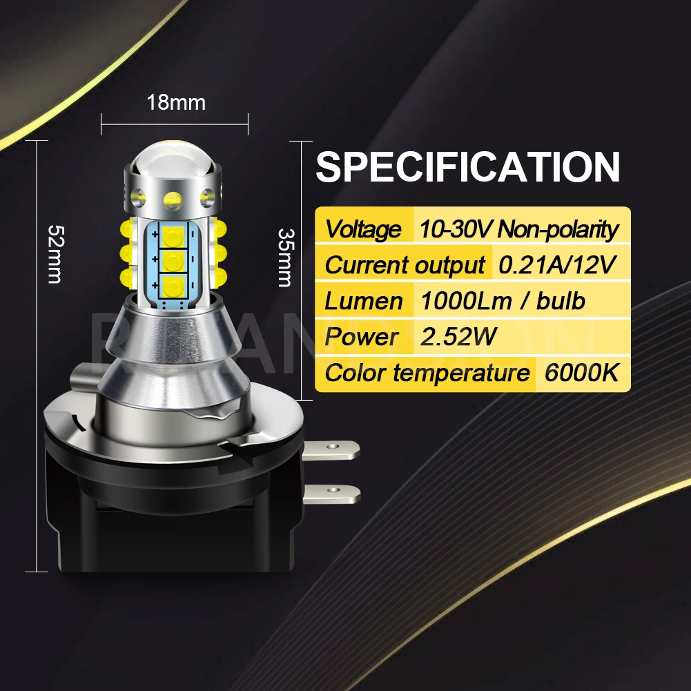 Ruiandsion-車のヘッドライト用LED電球,2個,h - Car Accessories Xcent のレビューと価格
