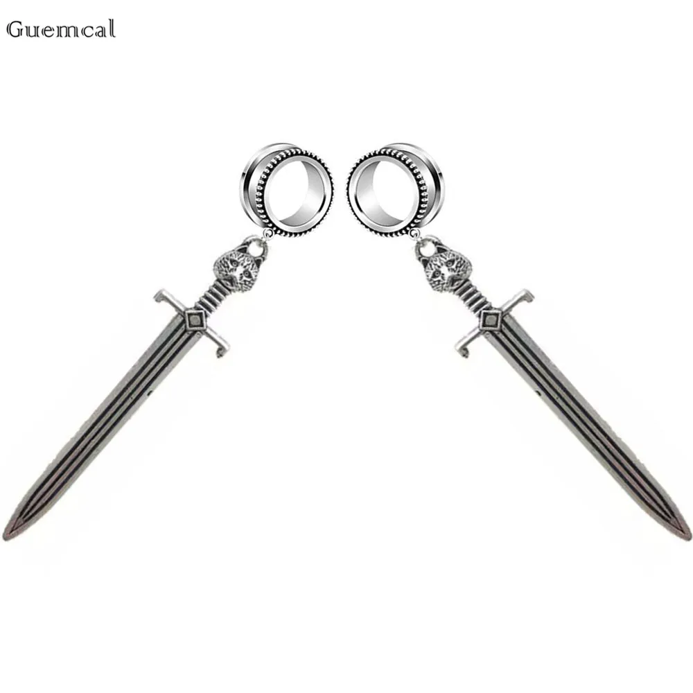 

Guemcal 2pcs Explosive Personality Long Sword Ears 6mm-30mm Exquisite Piercing Jewelry