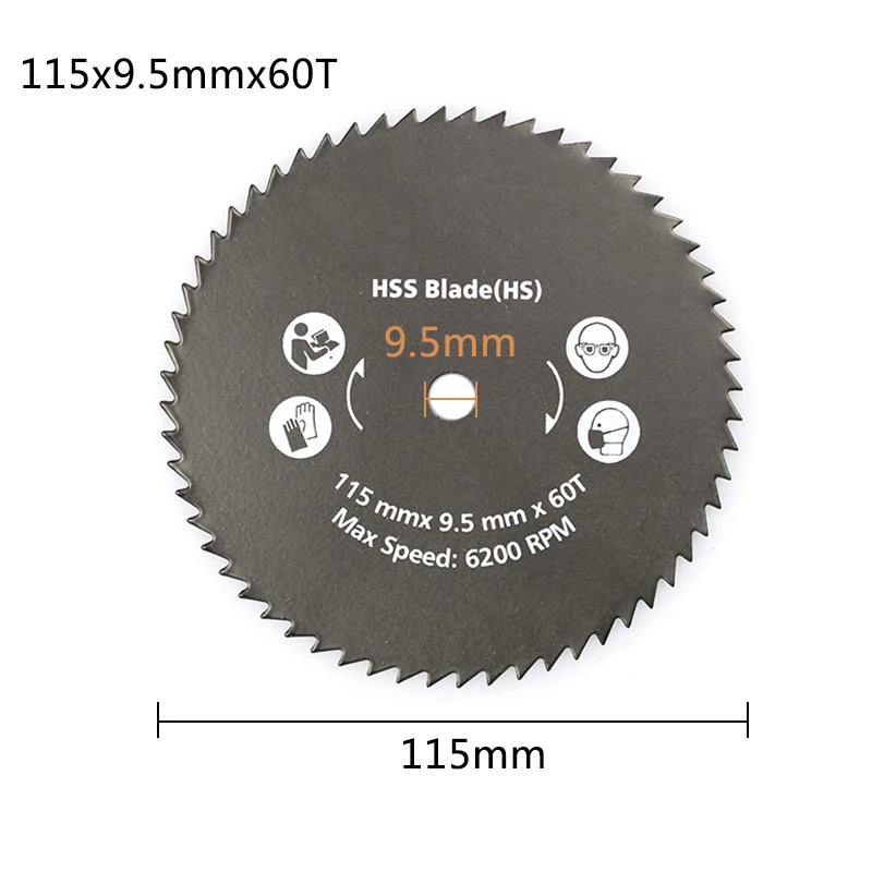 XCAN Sägeblatt 115x 9,5 x60T HSS Trennscheibe für Holz Metall Schneiden Werkzeug Kreissäge Klinge Power Tool Sah disc