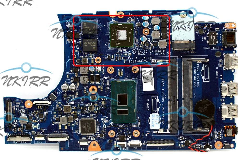 I7 I5 I3 R7 4G BAL20 LA-D805P LA-D801P CV3V4 YV25P 2PVGT 4TWGW FNNDM VMRRP KFWK9 VK1G0 6682Y for Inspiron 5567 5767 Motherboard