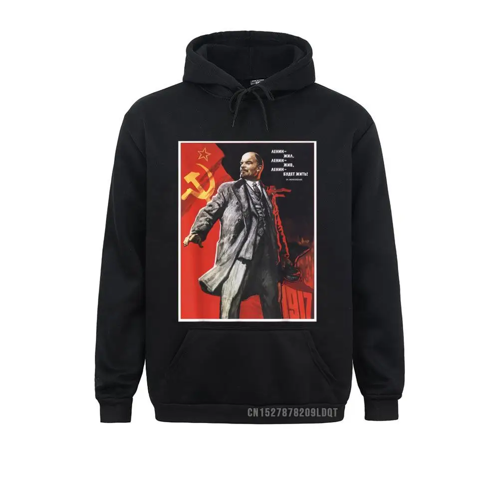 Custom Lenin Forever Vintage USSR Retro Soviet Poster Men's Sweatshirts New Arrival Winter Fall Long Sleeve Hoodies Clothes