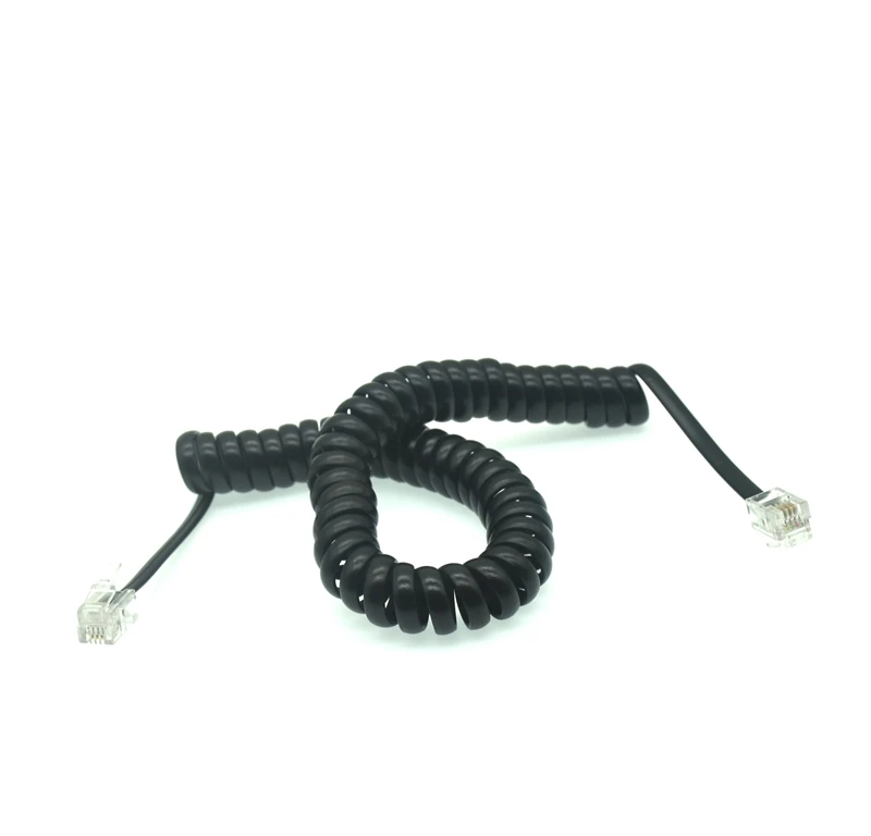 RJ11 Cable Telephone Extension Cord Lead Phone Coiled Cable Wire Line 4P4C Plug RJ11 Spring Cable 1.5m 2.5m