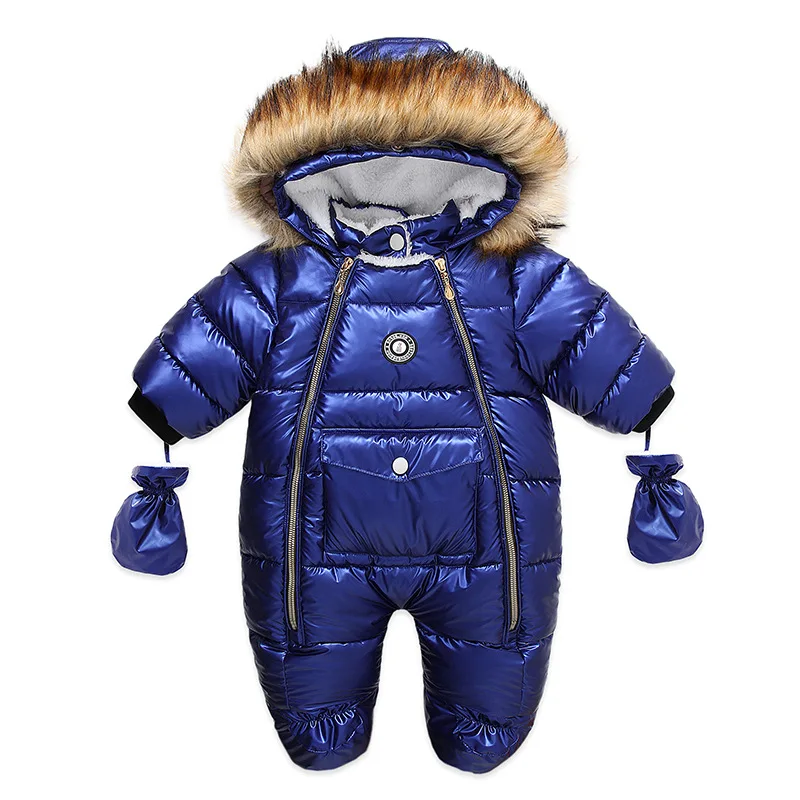 2021 children spring winter thick warm Waterproof Outwear PU boy baby overalls kids coat snowsuit snow clothes