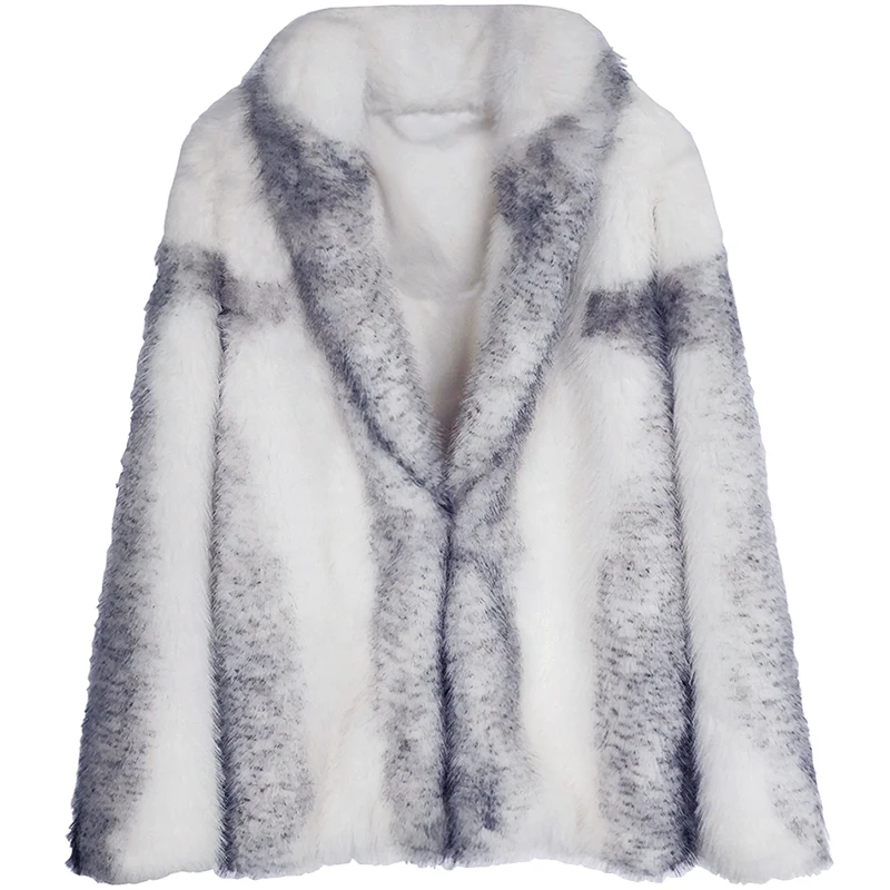 2021 women\'s fur coat new autumn and winter long-sleeved coat colorful cross mink loose fur coat