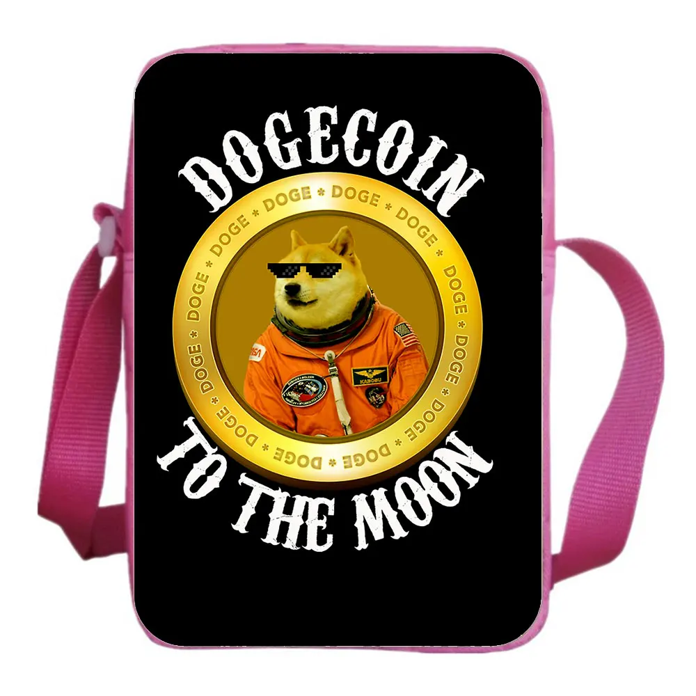 Dogecoin szkoła torba Mini telefon torba chłopiec dziewczyna torba na ramię na co dzień Crossbody torba przekątnej mały plecak światła torba