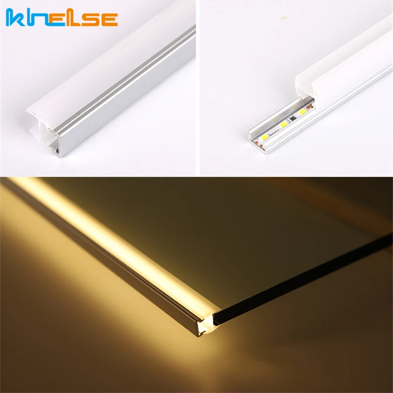 8mm LED Cabinet Layer Light Glass Shelf Splint Clip lamp Liquor Showcase Back Side Display Aluminium Strip Light Hand Sensor