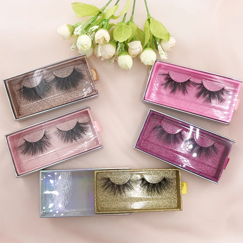 6 Pairs/Lot 25mm 5D Mink Lashes Custom Holographic Magnetic Boxes