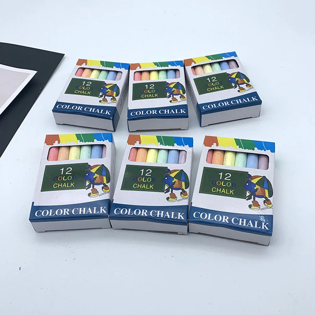 Juego de calzas de calle de 6 colores brillantes, no tóxicas, lavables, hexagonales, sin polvo, para patio de juegos, 12 unidades