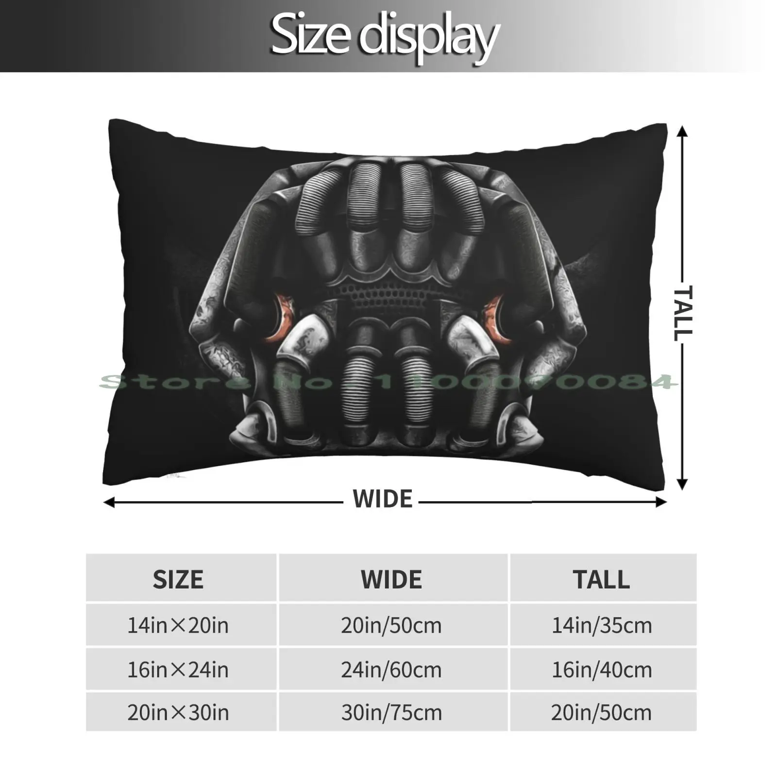 Bane Mask Pillow Case 20x30 50*75 Sofa Bedroom Koko The Clown Ghostemane Halloween Dark Scary Horror Skeleton Spooky Shh Nihil