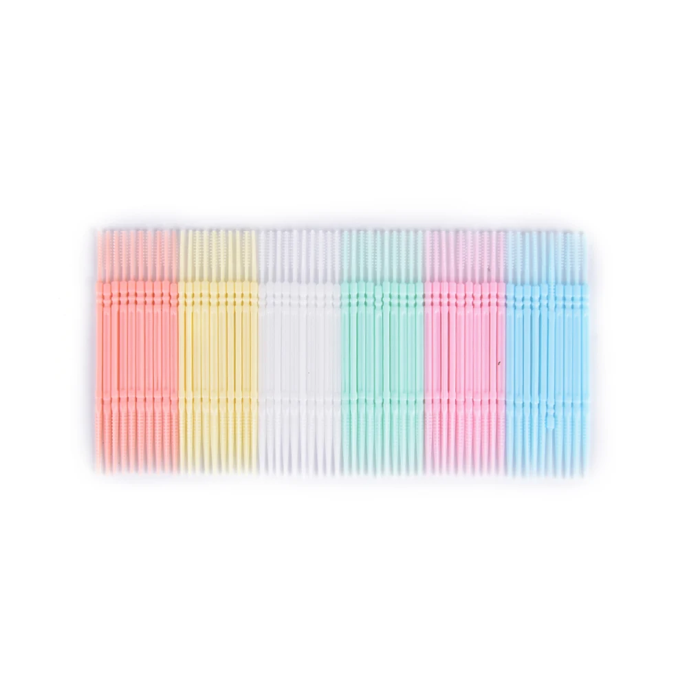 100 Pcs/Pack Wholesale 2-way Oral Dental Picks Plastic Toothpick Oral Dental Picks Eco-Friendly Disposable Tooth Picks