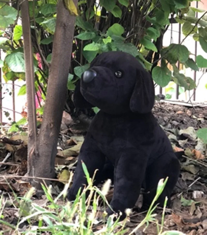 Simulated Animal Labrador Dog Black Hound Family Pet Model Plush Toy Stuffed Doll Hunter Retriever Boy Girl Friend Birthday Gift