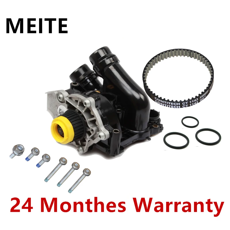 06H121026DD Aluminum Coolant Thermostat Water Pump + Belt For VW Passat CC Tiguan Audi TT A3 A4 Q5 Skoda Seat 2.0TSI 06H121026