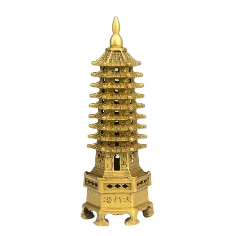 

chinese tibet buddhism temple brass Wenchang Tower chedi stupa Pagoda statue home decoration metal handicraft