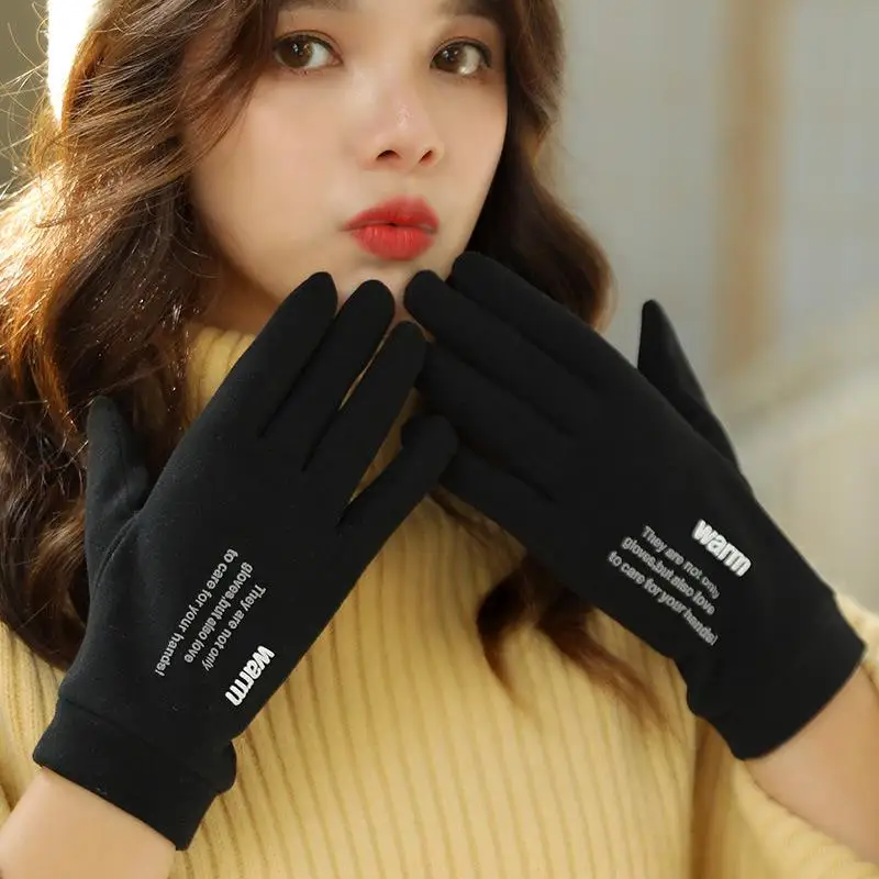 ผู้หญิง GlovesFleece Windproof ผ้าฝ้าย Glovesand Cold-Proof Touch หน้าจอ GlovesWinter ถุงมือผู้หญิงถุงมืออุ่น Mittens