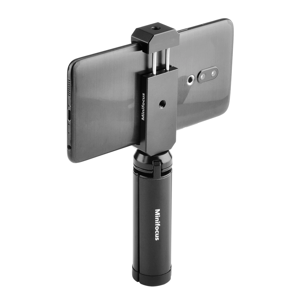 New Aluminum Mobile Cell Phone Clip Holder Clamp Bracket with Cold Shoe Mount for Smartphone Hand Grip Video Vlogging Hanlde Kit