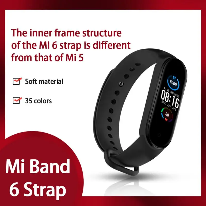 Replacement TPU Watch Band Strap For Xiaomi Mi Band Mi 6 Wristband Silicone Strap For Xiaomi Mi Band Mi 6 Smart Bracelet