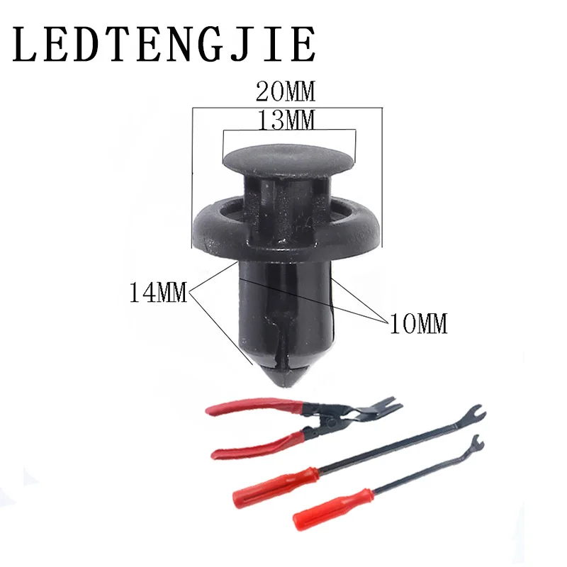 

LEDTWNGJIE 200Pcs LED-113 Car Bumper Clip Holder Fastener Rivet Door Panel Fender Lining Universal Clip Tool Set