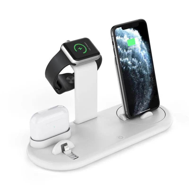 Cargador inalámbrico para iPhone 14, 13, 12 Pro Max, soporte de carga rápida para AirPods Pro, Compatible con Apple Watch