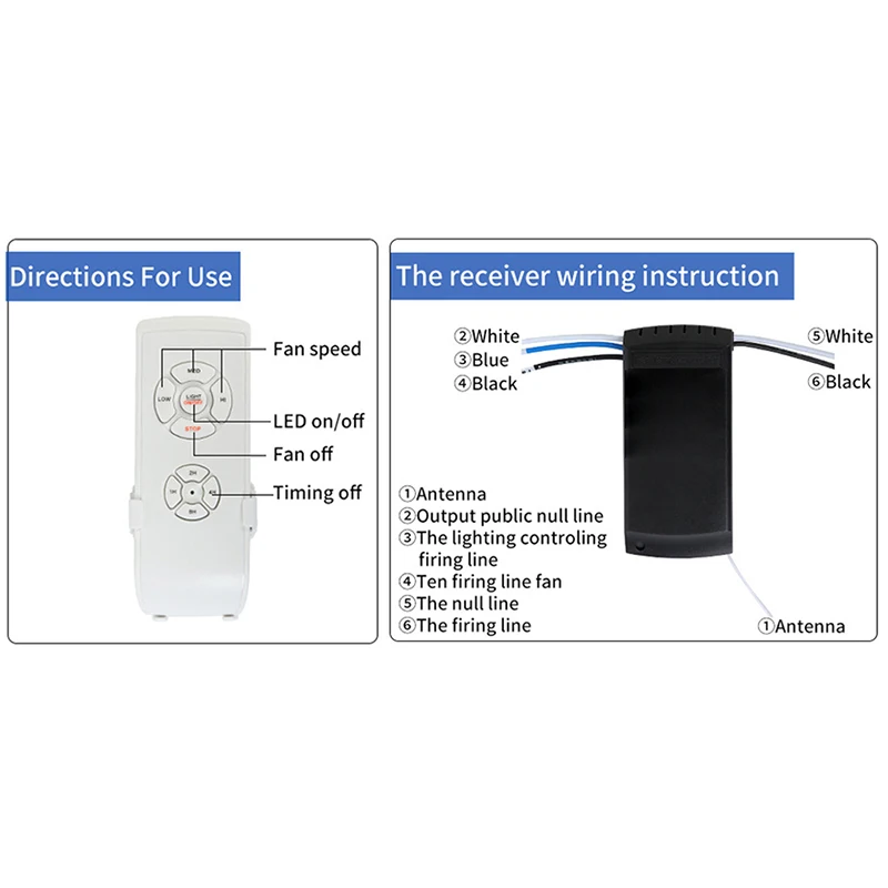 Uniwersalny zestaw narzędzi do zdalnego sterowania bezprzewodowego do sufitowych żyrandol z wentylatorem do pomiaru czasu
