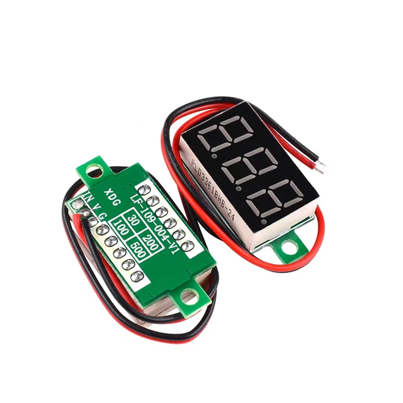 DC 0V-100V 0.28 cal LED woltomierz cyfrowy miernik napięcia wykrywacz napięcia Tester Panel samochodowy 12V 24V czerwony zielony niebieski żółty