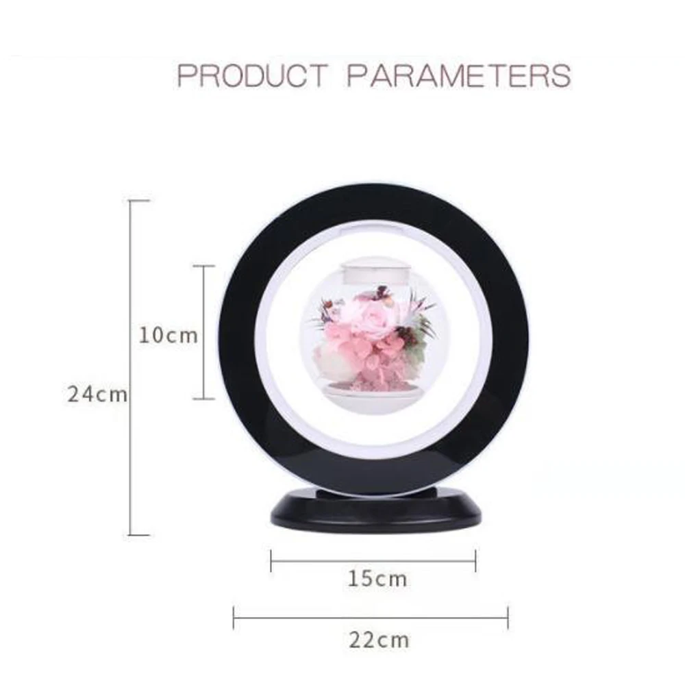 LED night light Valentine's day gift rose magnetic levitation immortal flower home floating decorative table lamp