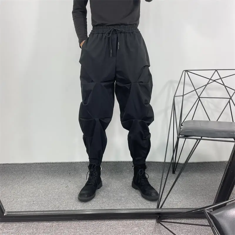 

Men's Harun Pants Spring And Autumn New Personality Wrinkles Dark Work Style Fashion Casual Loose Large Pants