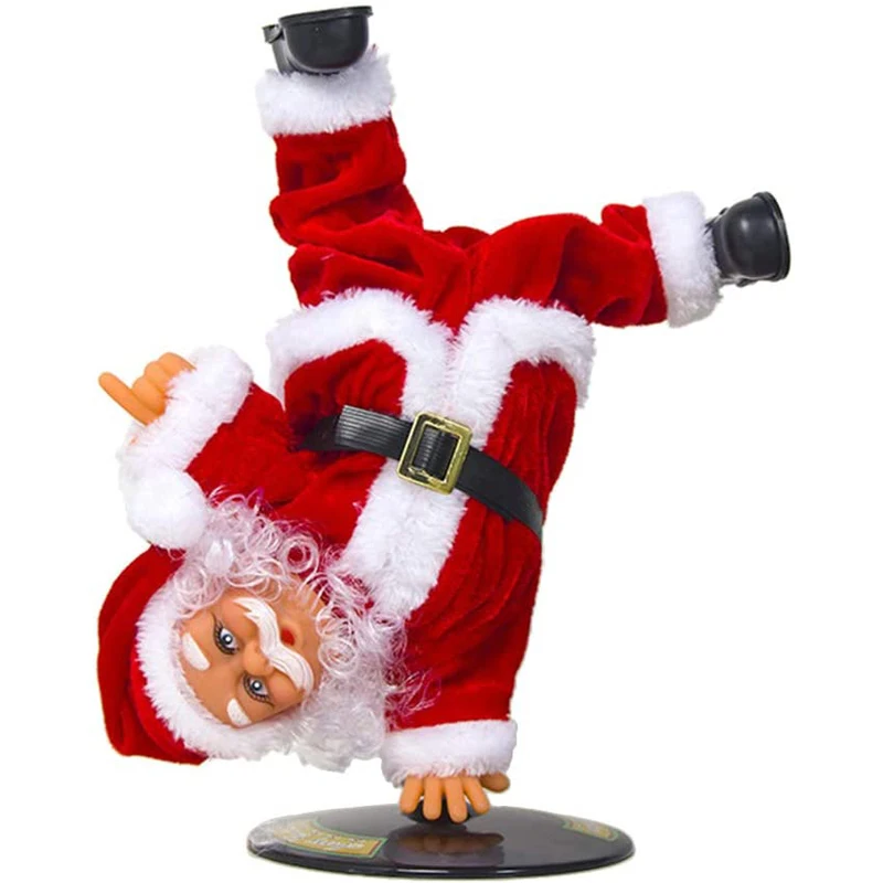 Electric Handstand Street Dance Santa Claus Toys with Music Dancing Singing Doll Christmas Decor for Kids