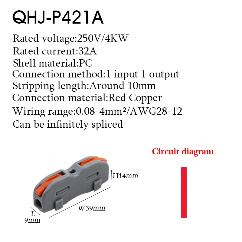 Wire Connectors Splicing Universal Compact Conductor Wiring Cable Fast Electrical Connector Push-in Terminal Block Can Rail Type