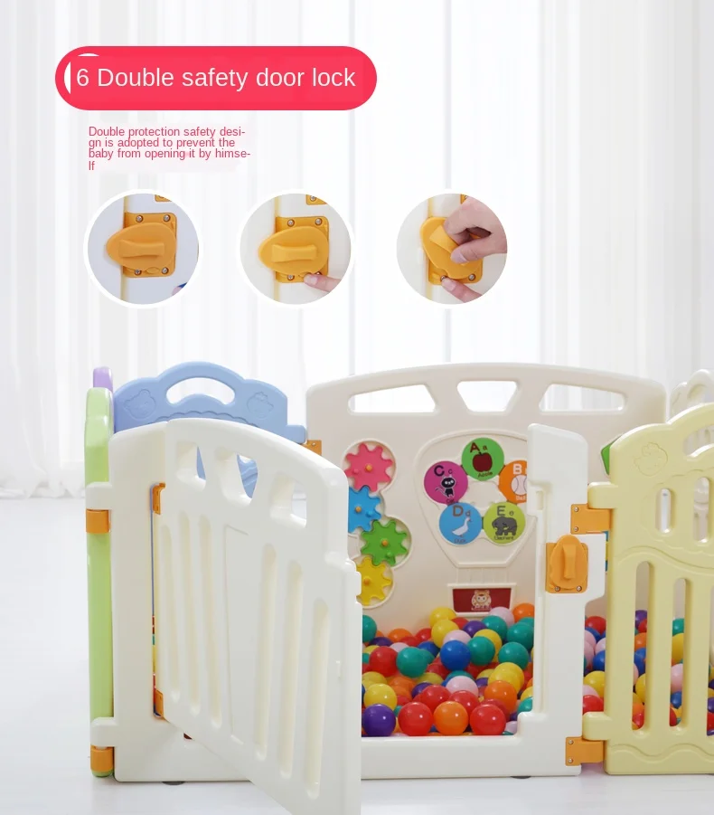 Colorful Baby Crib Fence Indoor Household Shatter-resistant Children Game Protection Infant Crawling Oceans Ball Pool