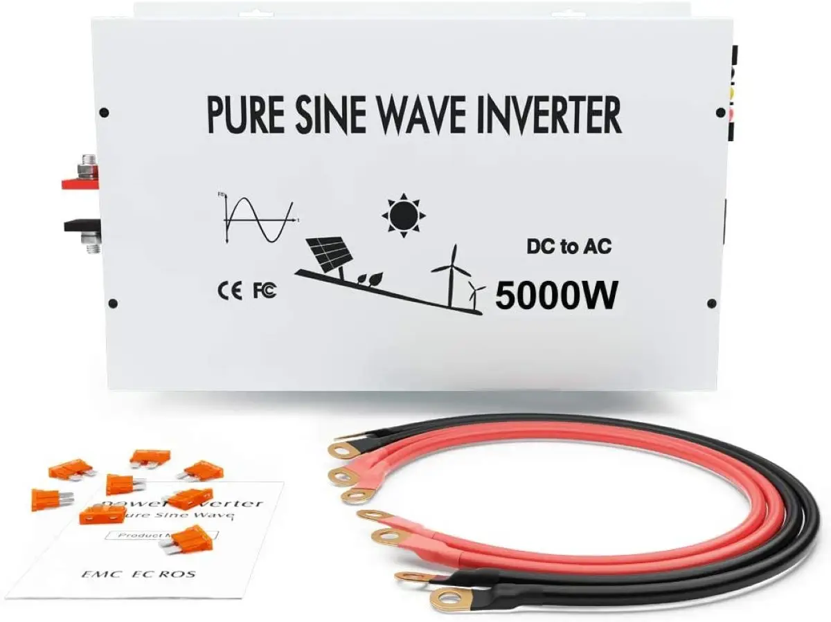 Pure Sine Wave Solar Inverter 24V 220V 5000W Generator Inverter Battery Power Bank Converter 12V/36V/48V DC to 120V/230V/240V AC