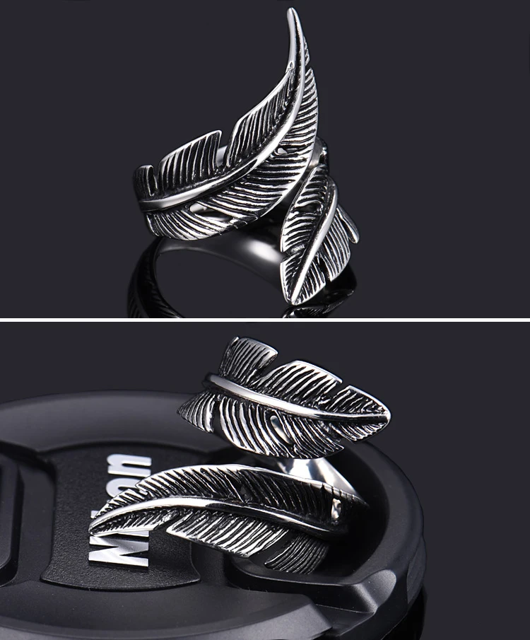 New Arrivals 925 Sterling Silver  Ring for Women Feather Ring Fashion sterling-silver-jewelry