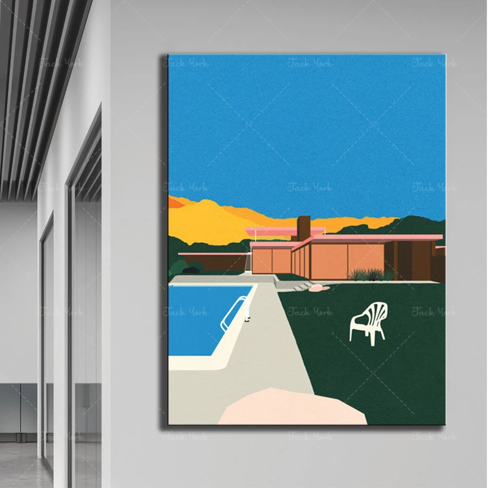 Poster-Kunstdruck-Illustration – Kaufmann Desert House Poolside
