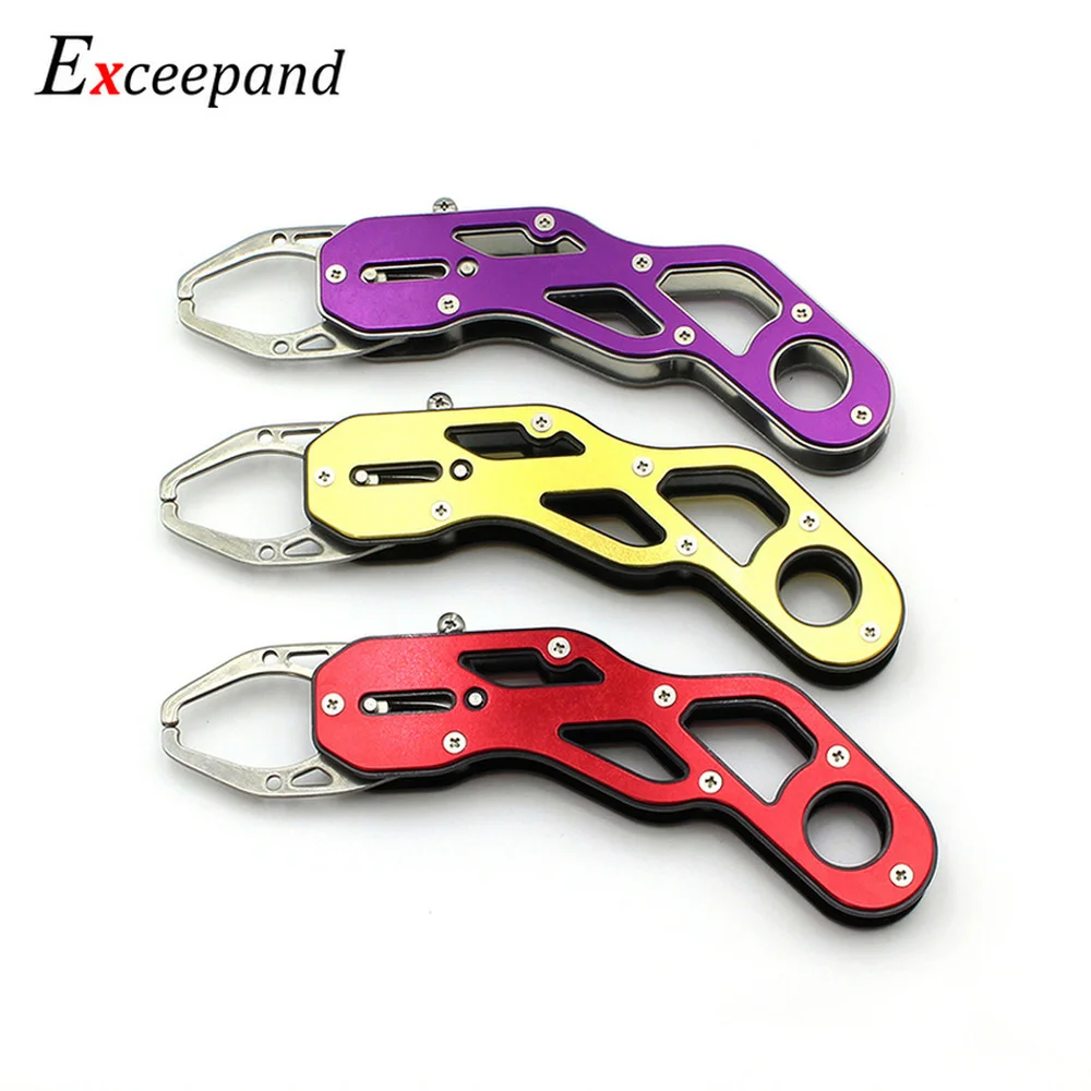 

Exceepand 1 PC Aluminium Fishing Lip Grip Foldable Stainless Steel Fishing Gripper Clamp Grabber Tool Fish Controller Plier