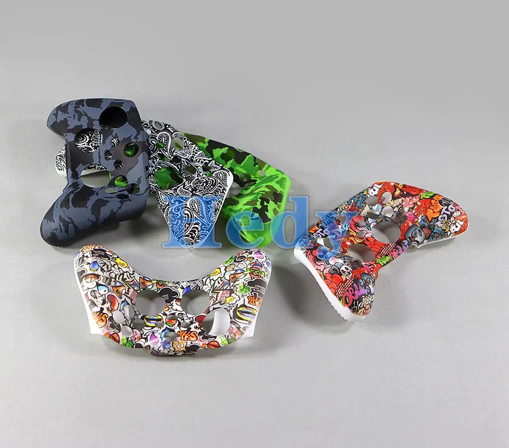 50 Uds funda de silicona suave para controlador Xbox Series X/S piel protectora Gamepad piel de goma cubierta de Joystick carcasa transferencia de agua