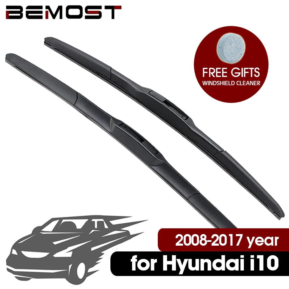 

BEMOST Car Windshield Wiper Blades For Hyundai I10 Model Year 2008 2009 2010 2011 2012 2013 2014 2015 2016 2017 Fit U Hook Arms