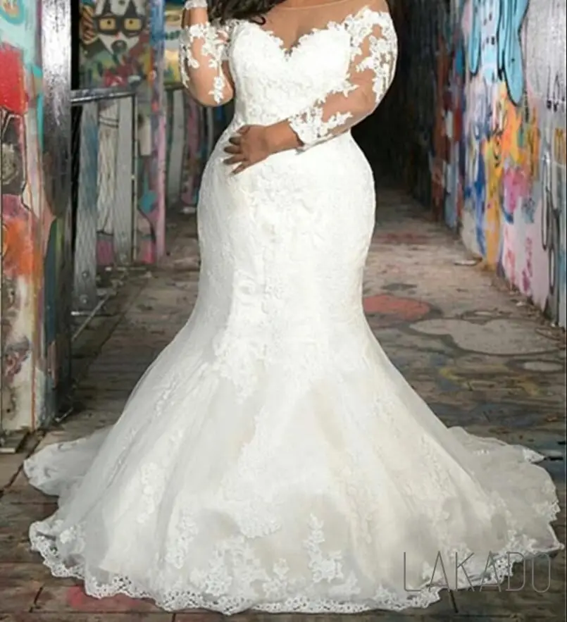 Vestido de noiva personalizado com decote em v, vestido de sereia longo, plus size, para casamento, preto, feminino