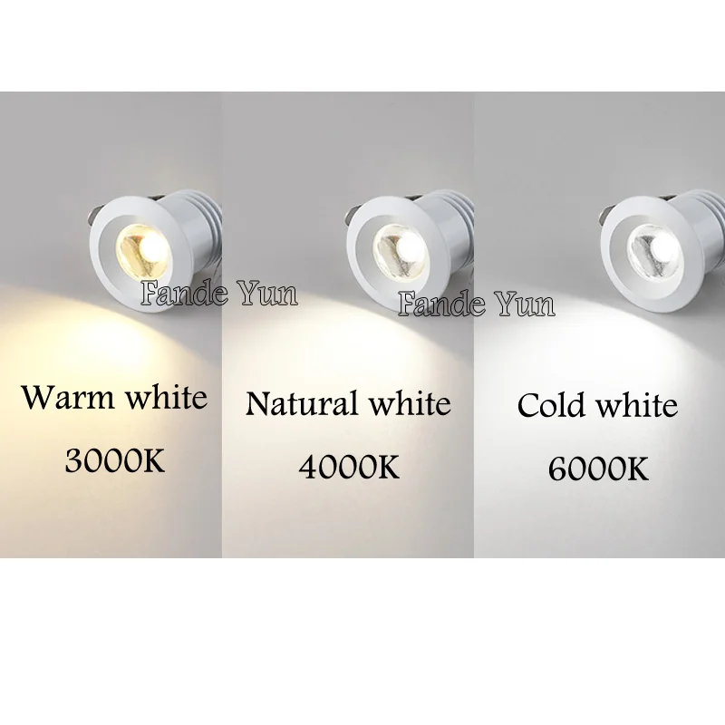 Silvery/Black/White/Golden Mini LED Downlights 1W 3W 28mm AC85V-265V Jewelry Display Ceiling Recessed Cabinet Spot Lamp DC12