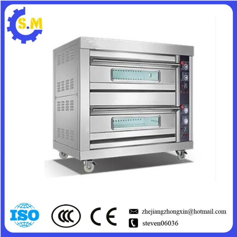 

Good quality 2layers 4 plates Gas Commercial bread oven 6-12inch stainless steel double pizza cake oven