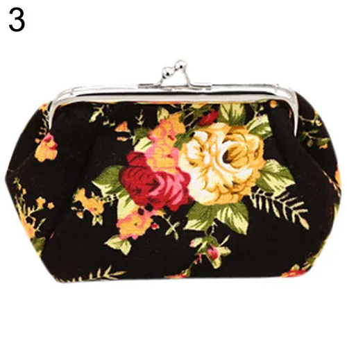 2020 Fashion Vintage Floral Buckle Women Wallet Dumpling Shape Elegant Lady Retro Clutch Hasp Canvas Bag Mini Coin Purse