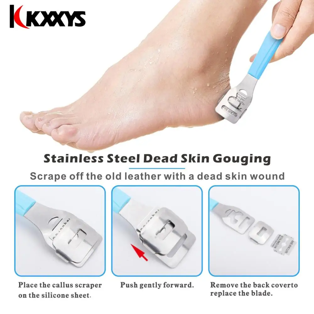 دليل باديكير القدم ملف مكشطة عدة ، قدم الكعوب تو بشرة ملف ، الجلد الميت الكالس مزيل ، 8 قطعة لكل مجموعة