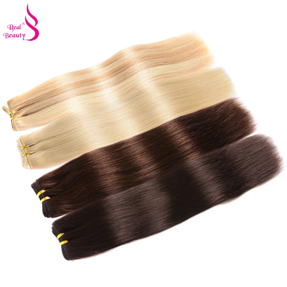 Beleza real ombre em linha reta cabelo humano tece pacote 18 "-26" loiro brasileiro cabelo humano remy extensões de cabelo cor nórdica