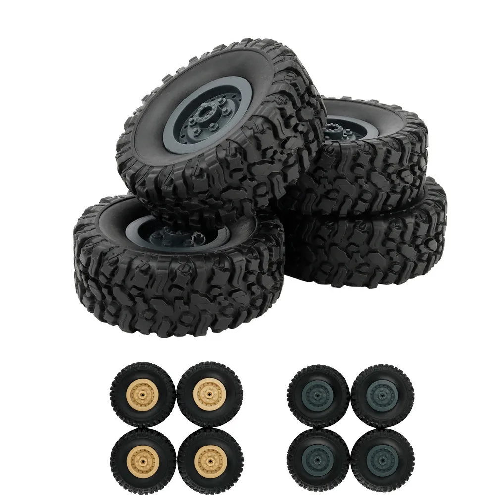 

4pcs/Set RC Car Tires For 1/16 Wpl B14 C24 Fy001 Military Truck Accessories Track Wheels Spare Parts