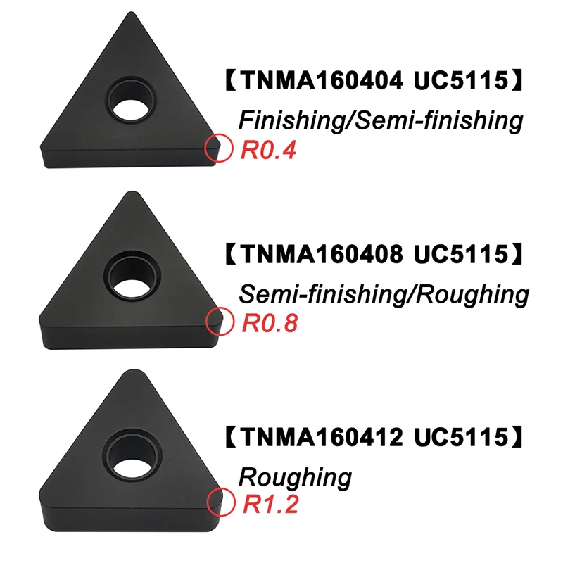 

Твердосплавные пластины TNMA160404 TNMA160408 TNMA160412 UC5115, плоский внешний токарный инструмент, токарный станок с ЧПУ, резец, инструменты для чугуна