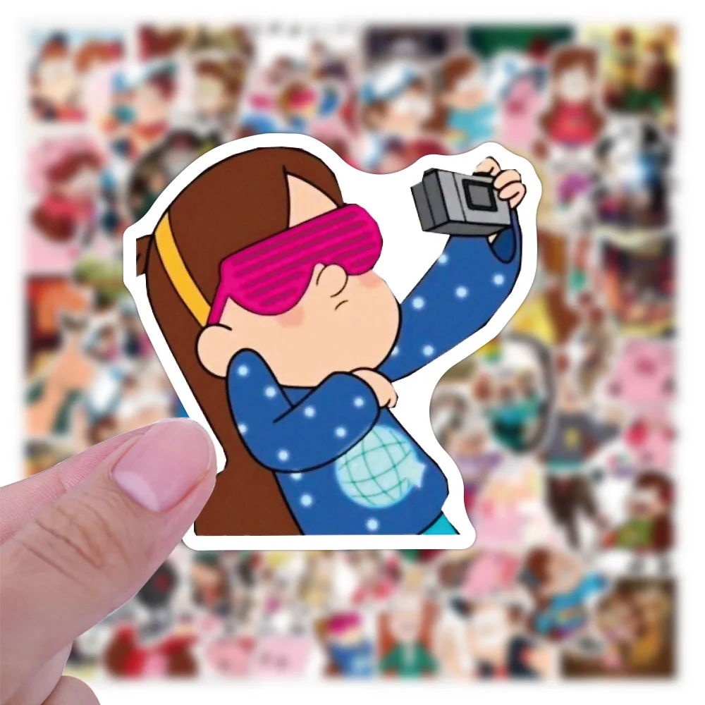 10/30/50/100 pz Kawaii Gravity Falls adesivi per cartoni animati Graffiti bagagli bottiglia d'acqua telefono decalcomania impermeabile adesivi confezioni giocattolo per bambini