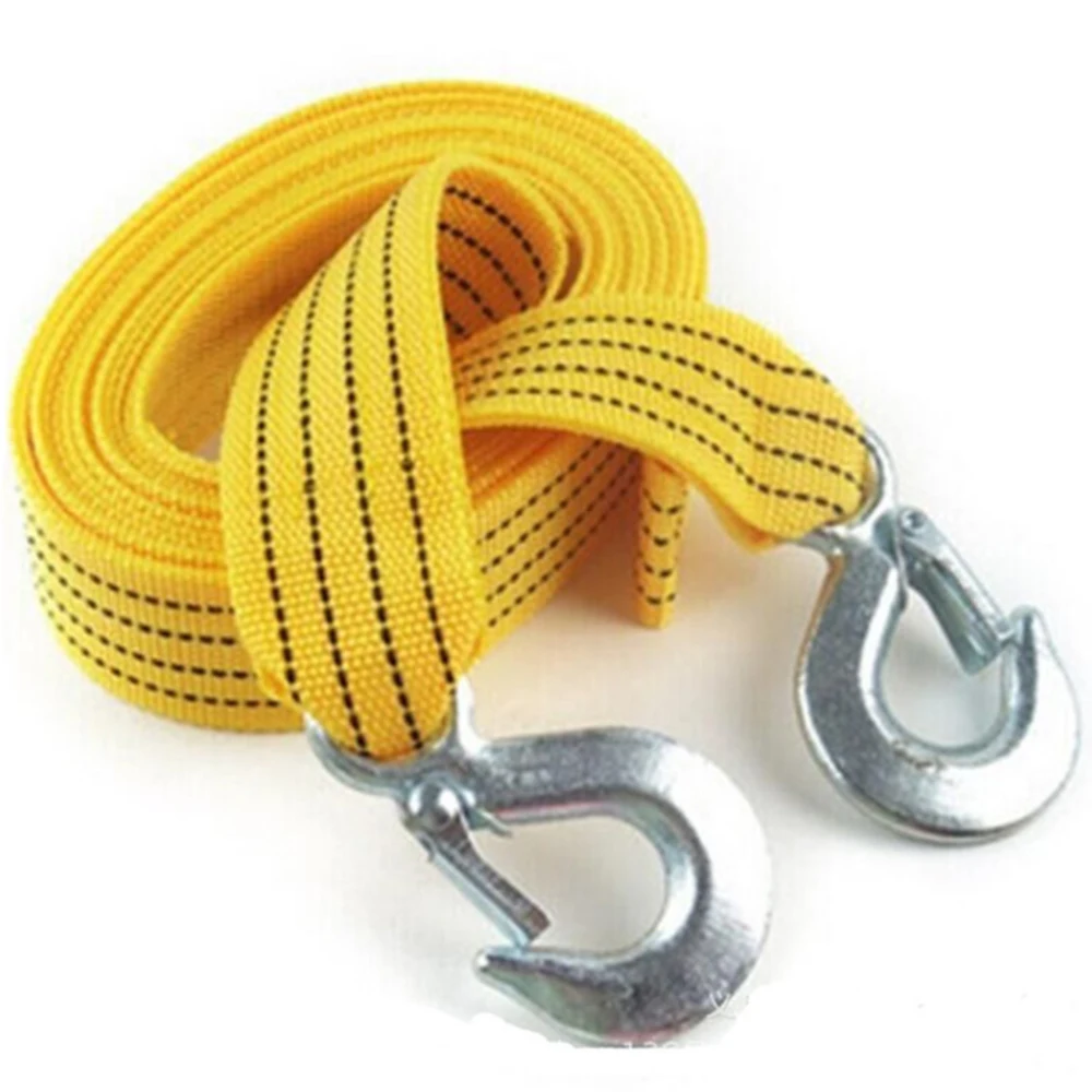 

3M Heavy Duty 3 Ton Car Tow Cable Towing Pull Rope Strap Hooks Car Emergency self-driving Tools