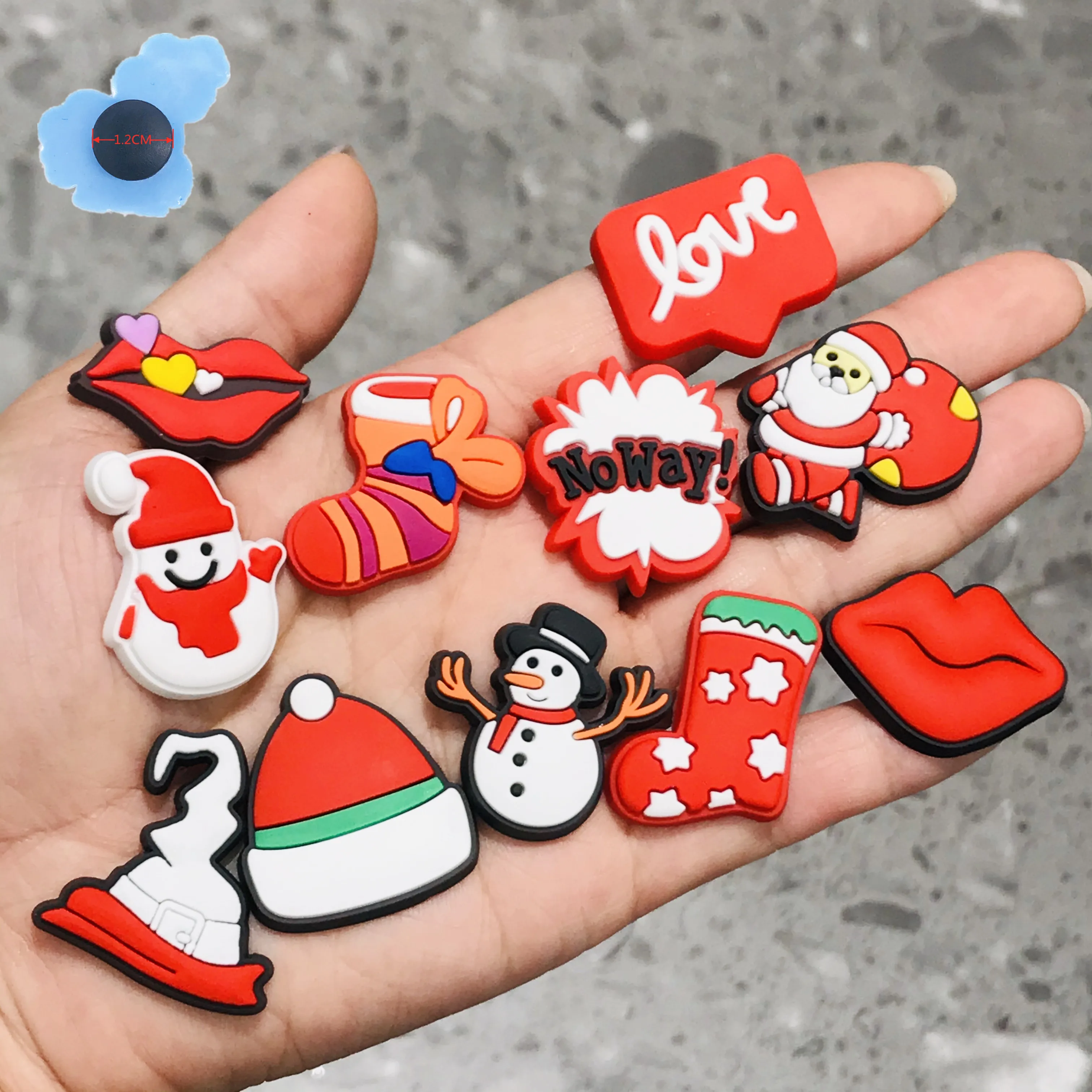 Single Sale Christmas Series Halloween Sock PVC  Shoes Charms Ormaments DIY Wristband   Kids Shoe Accessories X-Mas Gift