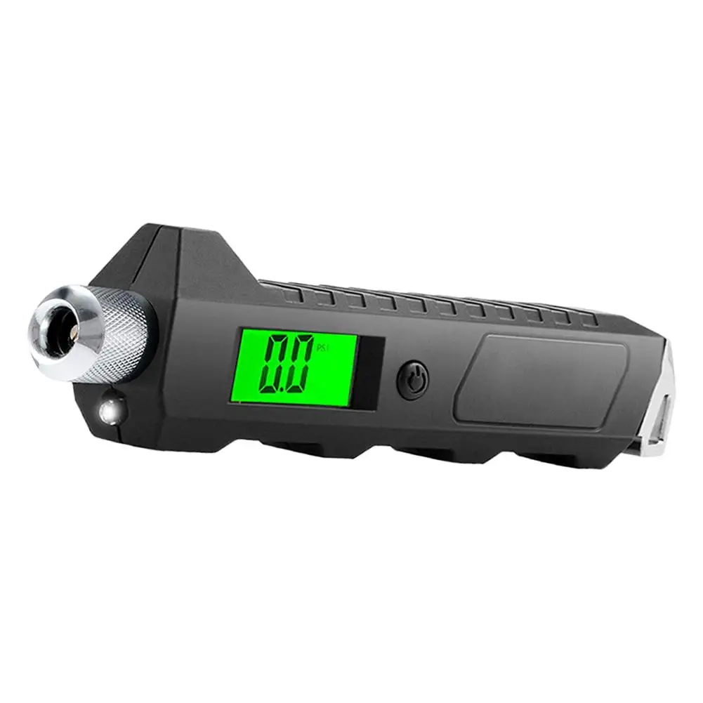 Digital Tire Pressure Gauge 230 PSI 4 Settings Heavy Duty Non-Slip For Car Truck Moto Bicycle With Larger Backlit LCD Flashlight