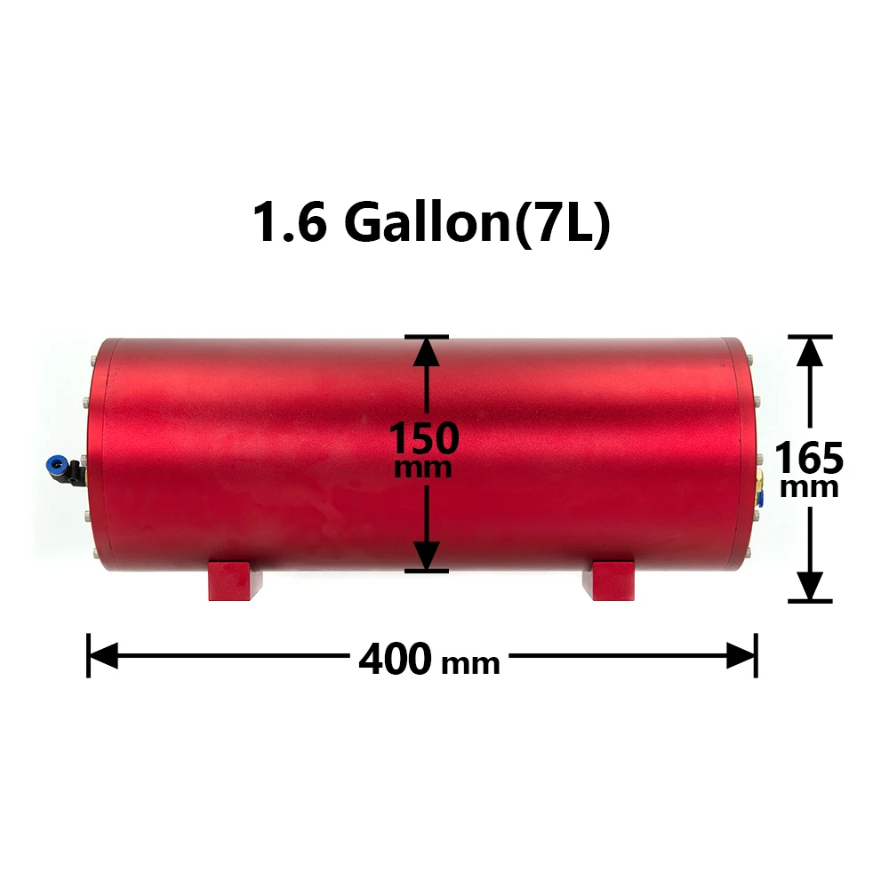 1.6 Gallon Air Tank Built-in 12V Solenoid Valve With Remote Controller Integrated Simple Air ride Suspension System 0-200 PSI