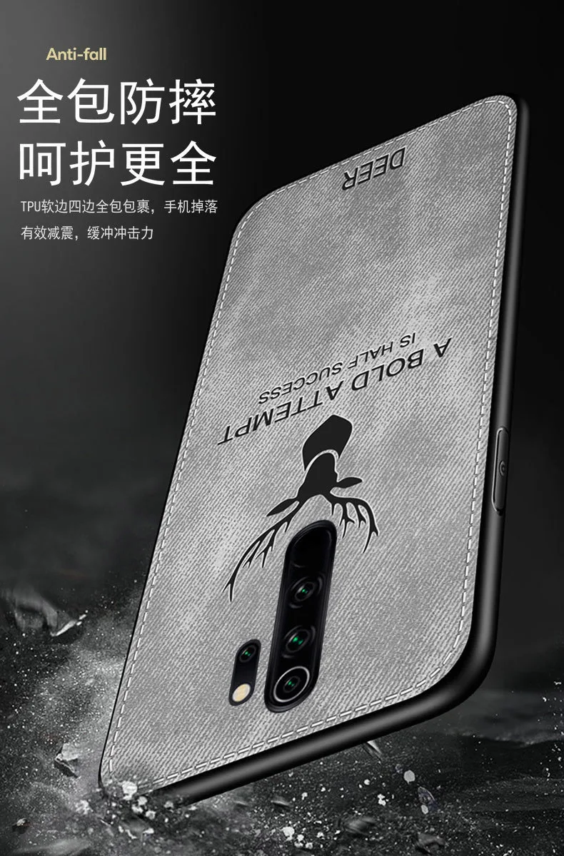 Per Xiaomi Redmi Note 8 Pro Custodia morbida in silicone di lusso + tessuto rigido Custodia protettiva per gatti cervi per xiaomi redmi 8 8A