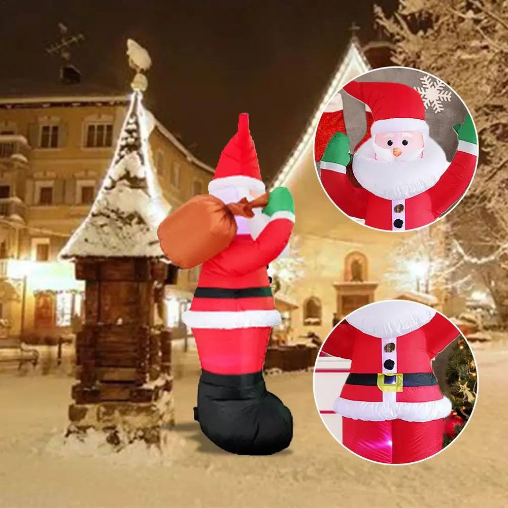 Merry Christmas Iatable Doll Night Light Outdoor LED Santa Claus Penguin Snowman New Year Decoration For Home Garden YardLawn